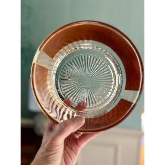 MCM Culver glass ice bucket in tortoise pattern with star cut base - Picture 5 of 6